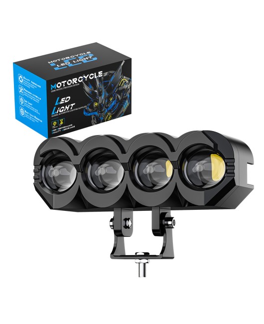 DXZ new LED motorcycle spotlight owl 4-eye waterproof front headlight dual color spotlight electric motorcycle