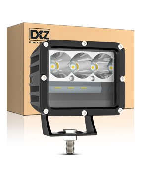 DXZ car LED work light driving light off-road vehicle A-pillar white yellow dual color spotlight 60W fog light modification lamp