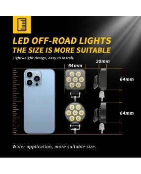 DXZ new car LED mini square work light off-road vehicle maintenance light modification headlight spotlight 12-24V