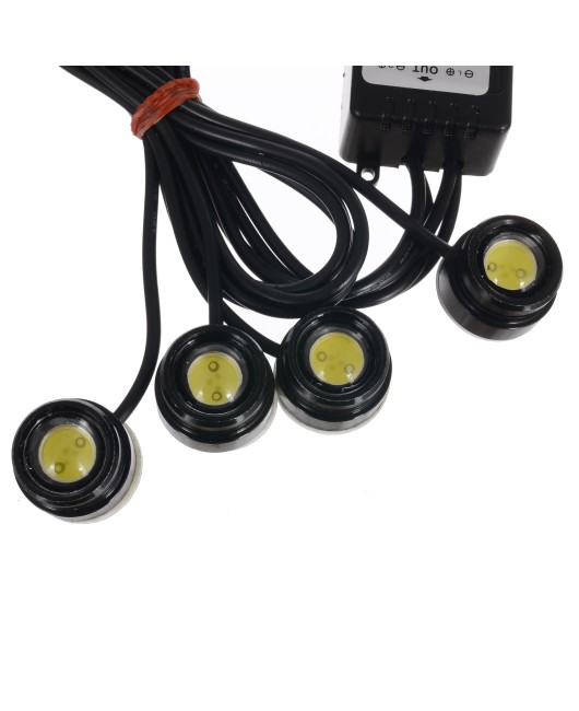 Car LED lights with wireless remote control, one to four eagle eye lights, 4 × 1.5W flashing, 16 mode counterattack reverse light