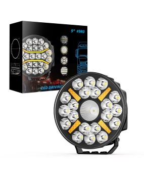 DXZ New Product Ouka Spotlight LED Automotive Work Light 9-inch Circular Truck Off road Vehicle Driving Lighting