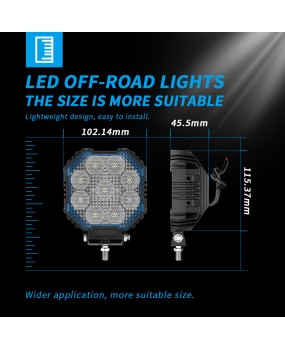 DXZ brand new product 4x4 '' square work light for car LED off-road vehicle spotlight modification floodlight paving headlight