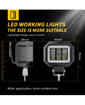 DXZ car LED headlight square 30W work light with DRL running light modification motorcycle headlight maintenance light