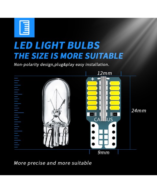 DXZ cross-border supply of automotive LED lights t10 width indicator lights 3014 48SMD lights license plate lights decoding