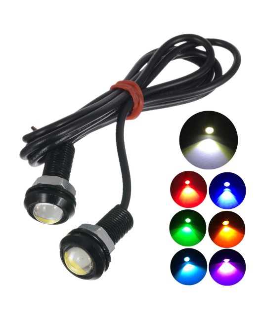 Car LED light 18MM eagle eye light 9W thin version rogue screw counterattack reverse light waterproof LED light