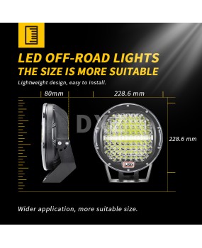 DXZ cross-border hot selling 9-inch 384W high-power LED work light, Jeep off-road front bumper headlight, roof spotlight