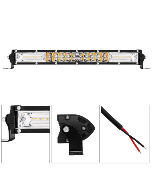 DXZ small double row LED strip light mixed light 60W120W car work light off-road auxiliary light truck pole light