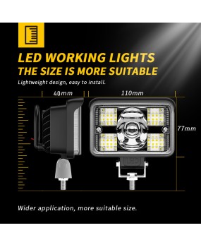 DXZ large field LED ingot light 3-inch dual color laser cannon spotlight work light fog light truck motorcycle headlight