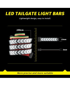 DXZ pickup truck LED arrow light strip 1M/1.5M/2M modified taillight with red and yellow dual color flashing brake light