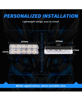 DXZ one to four car grille explosion warning light, white yellow strobe light, 4 * 5 LED high brightness grille light, 12V kit