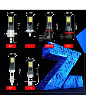 DXZ cross-border hot selling car LED fog H4 H7 H8/H11 HB3/HB43030 12 light headlight bulb