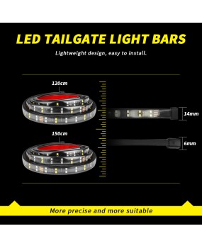 DXZ pickup truck tail light strip 1.2/1.5-meter dual row 48/60 inch LED light strip dual color brake reverse steering