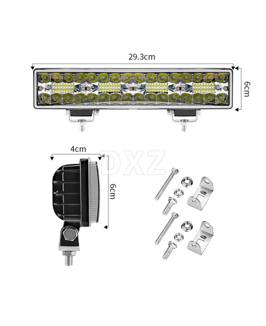 DXZ car LED work light 12 inch 64 light large field of view with flashing truck headlight strip auxiliary light