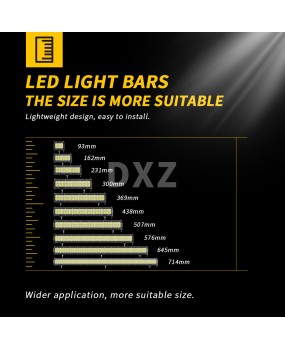 DXZ car LED light strip LED work light spotlight three mesh double row long strip off-road light driving light fog light