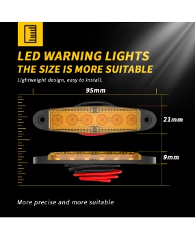 DXZ edge light 6LED strip edge light 12v24v truck truck truck side light warning signal light car yellow light