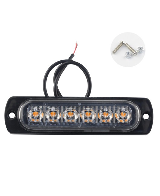 DXZ car truck truck high brightness side light long on 6LED signal warning light decorative light ultra-thin 12V-24V