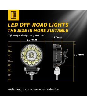 DXZ car LED work light circular 4-inch mixed light floodlight shovel excavator harvester off-road light