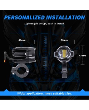 DXZ waterbird 1-light mini motorcycle spotlight with high brightness and distance modification, external LED headlight dual color spotlight