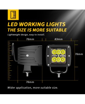 DXZ car LED work light 18W3 inch 6LED small square light spotlight Wrangler A-pillar 4X4 auxiliary fog light