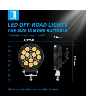 DXZ Black Knight 4-inch 12LED Mercedes Benz work light circular spotlight off-road vehicle headlight maintenance light