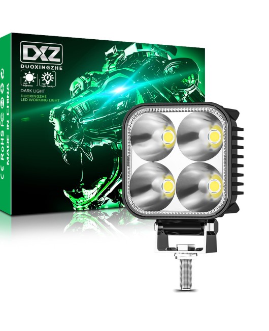 DXZ car LED work light always on+flashing 4LED spotlight 9-30V20W auxiliary light modified motorcycle headlight