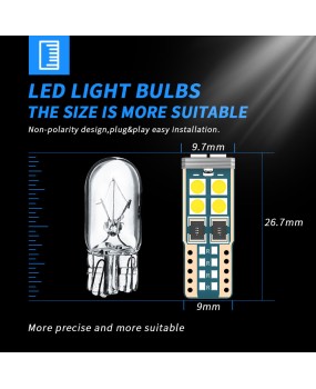 DXZ car LED interior light T10 width indicator light 3030 10SMD width indicator light canbus w5w license plate light