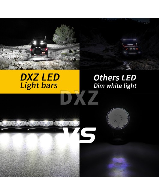 DXZ ultra-thin single row LED strip light 18W36W54W72W automotive work light auxiliary light grille light bar light