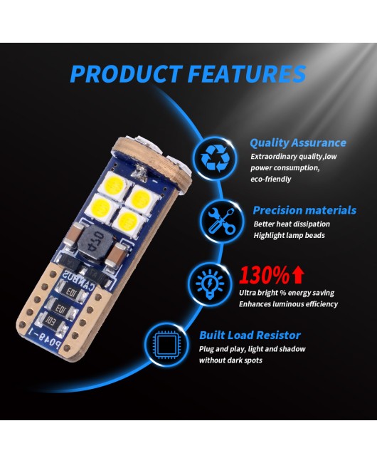 DXZ new canbus decoding infinite T10 2835 12SMD width indicator light car LED W5W bulb