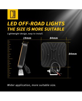 DXZ car LED work light 12V mini plastic square 16 light 48W driving assistance light modified headlight