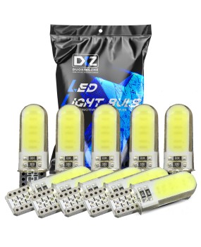 DXZ cross-border popular light bulb W5W 168 T10 silicone COB 12 core width indicator light license plate light reading light