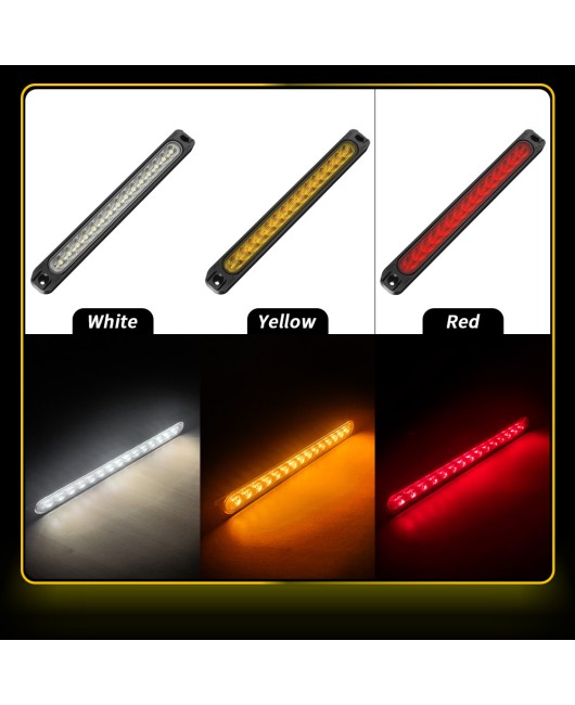 DXZ car taillight 15LED strip edge light 12V24V truck boat edge light flashing warning signal light