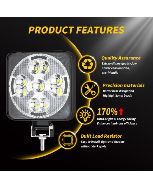 DXZ car LED work light 3-inch square 63W constant light+flashing multi-mode work light maintenance auxiliary light