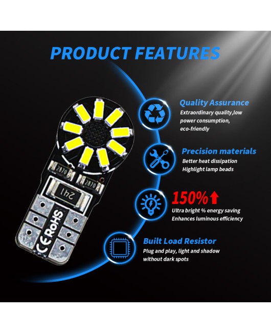 DXZ cross-border exclusive T10 W5W width indicator light 3014 18SMD roof reading light car clearance light