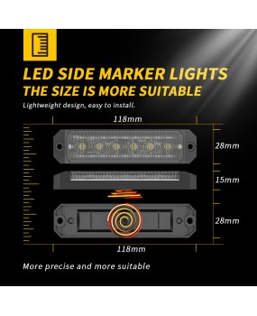 DXZ new car LED warning signal light 24LED side emitting multi-mode flashing light vehicle yellow edge light