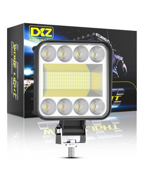 DXZ car LED headlights 4-inch square 128 LED square work lights off-road driving lights auxiliary lights