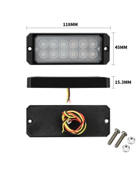 DXZ foreign trade car light guide truck side light 12LED36W thick flashing light side signal warning light