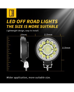 DXZ car LED work light circular 4-inch 33LED work light mixed light modification truck front headlight spotlight