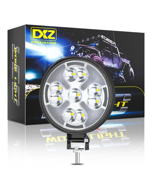 DXZ car LED work light 3-inch circular dual ribbon burst flashing multi-mode auxiliary light maintenance light running light