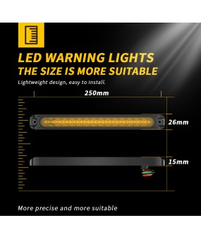 DXZ car taillight 15LED strip edge light 12V24V truck boat edge light flashing warning signal light