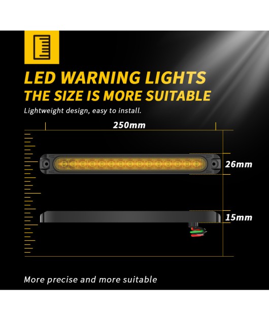 DXZ car taillight 15LED strip edge light 12V24V truck boat edge light flashing warning signal light