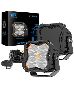 DXZ new product launched 5 'off-road vehicle spotlight LED 50W with aperture spotlight+DRL work light headlight