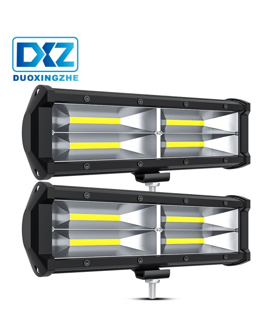 DXZ Automotive LED Work Light COB Strip Light 9-inch 144W Double Row Floodlight Illumination Auxiliary Light Engineering Vehicle