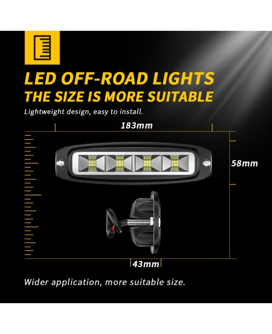 DXZ Automotive LED Work Light One line Embedded Work Light LED Off road Vehicle Spotlight Auxiliary Light Maintenance Light