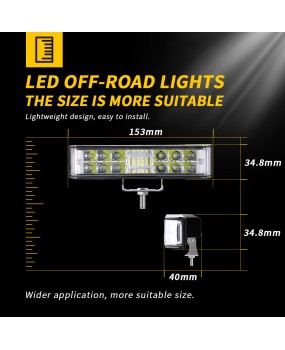 DXZ car LED work light, straight 102W daytime running light, driving fog light, maintenance light, agricultural machinery light