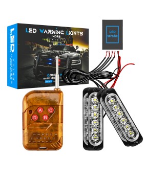 DXZ one to four car grille flashing light ultra-thin 6LED daytime running light wireless remote control with 18 modes