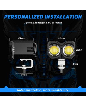 DXZ customized motorcycle spotlights 12-80V owl 2 lights 20W dual color small steel cannon electric vehicle LED headlights