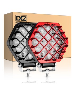 DXZ Automotive LED Work Light 5-inch Lens 16 Beads 48W Auxiliary Light Red Shell Modified Headlight Engineering Spotlight