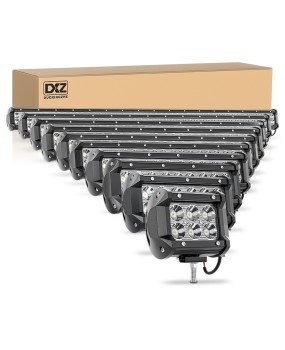 DXZ car LED light strip LED work light spotlight three mesh double row long strip off-road light driving light fog light