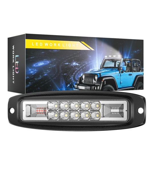 DXZ Automotive LED Work Light One line Embedded 48W Dual Color Flashing Auxiliary Light LED Off Road Vehicle Spotlight