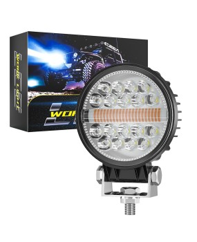 DXZ car LED work light 4-inch circular grille searchlight A-pillar off-road roof spotlight with DRL